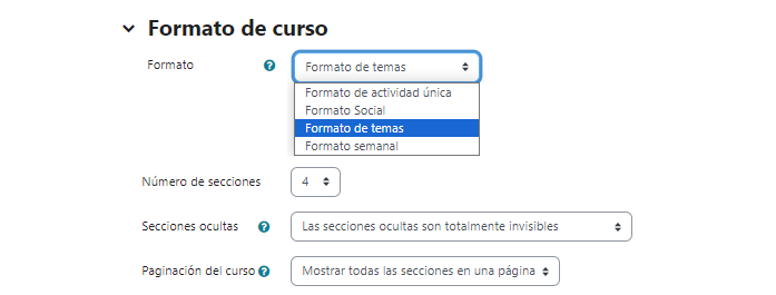 Configuración de sección General