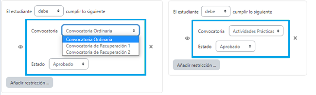 Configuración de convocatoria